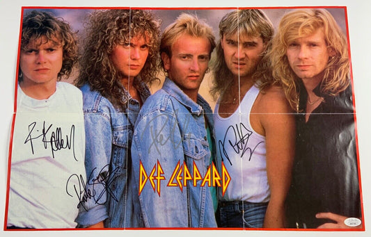 Def Leppard Signed JSA Autograph Hysteria Original Poster