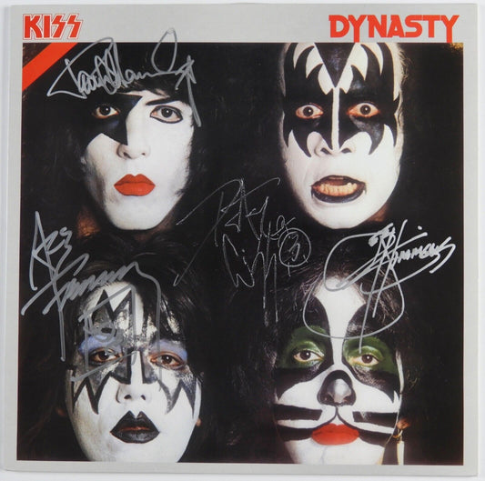 KISS JSA Fully Signed Autograph Album Dynasty Gene Simmons Peter +
