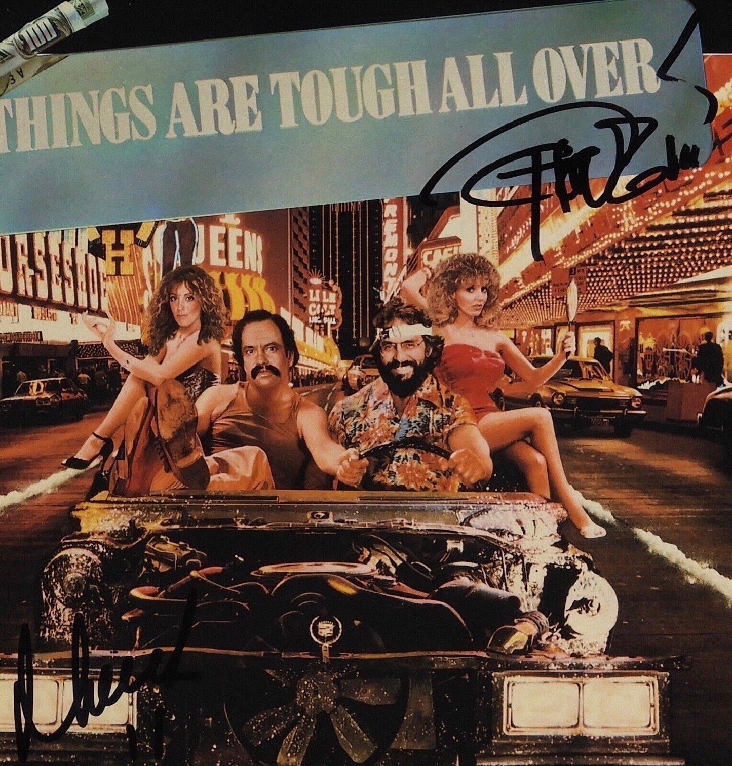 Cheech and Chong Signed Laser Disc Cover JSA Things Are Tough All Over