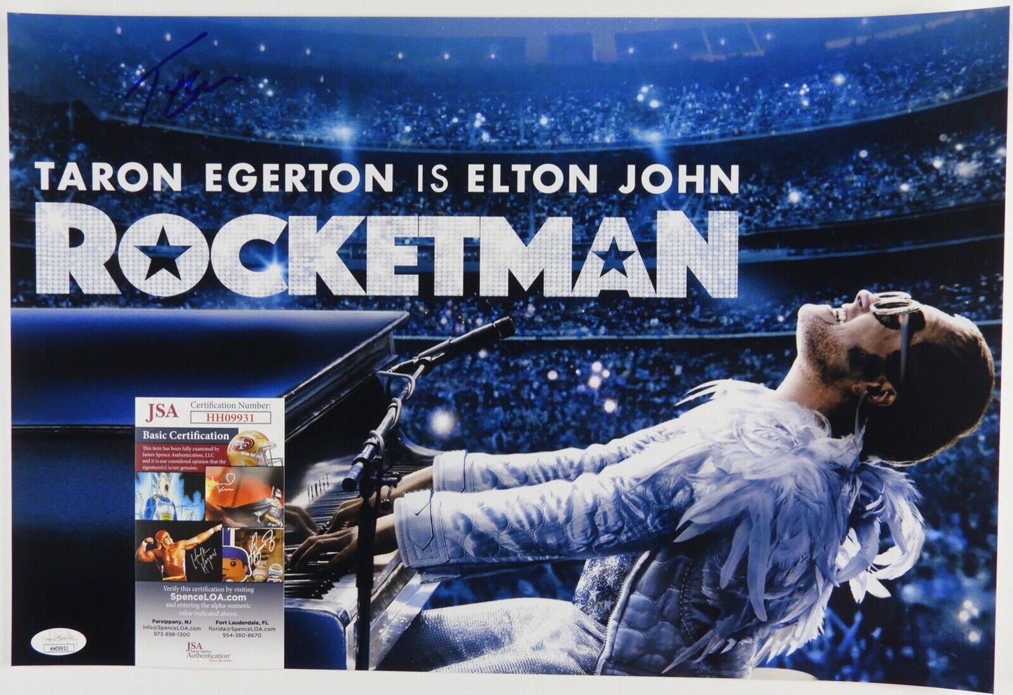 Taron Egerton Rocketman Elton John Autograph JSA 12 x 18 Signed Photo