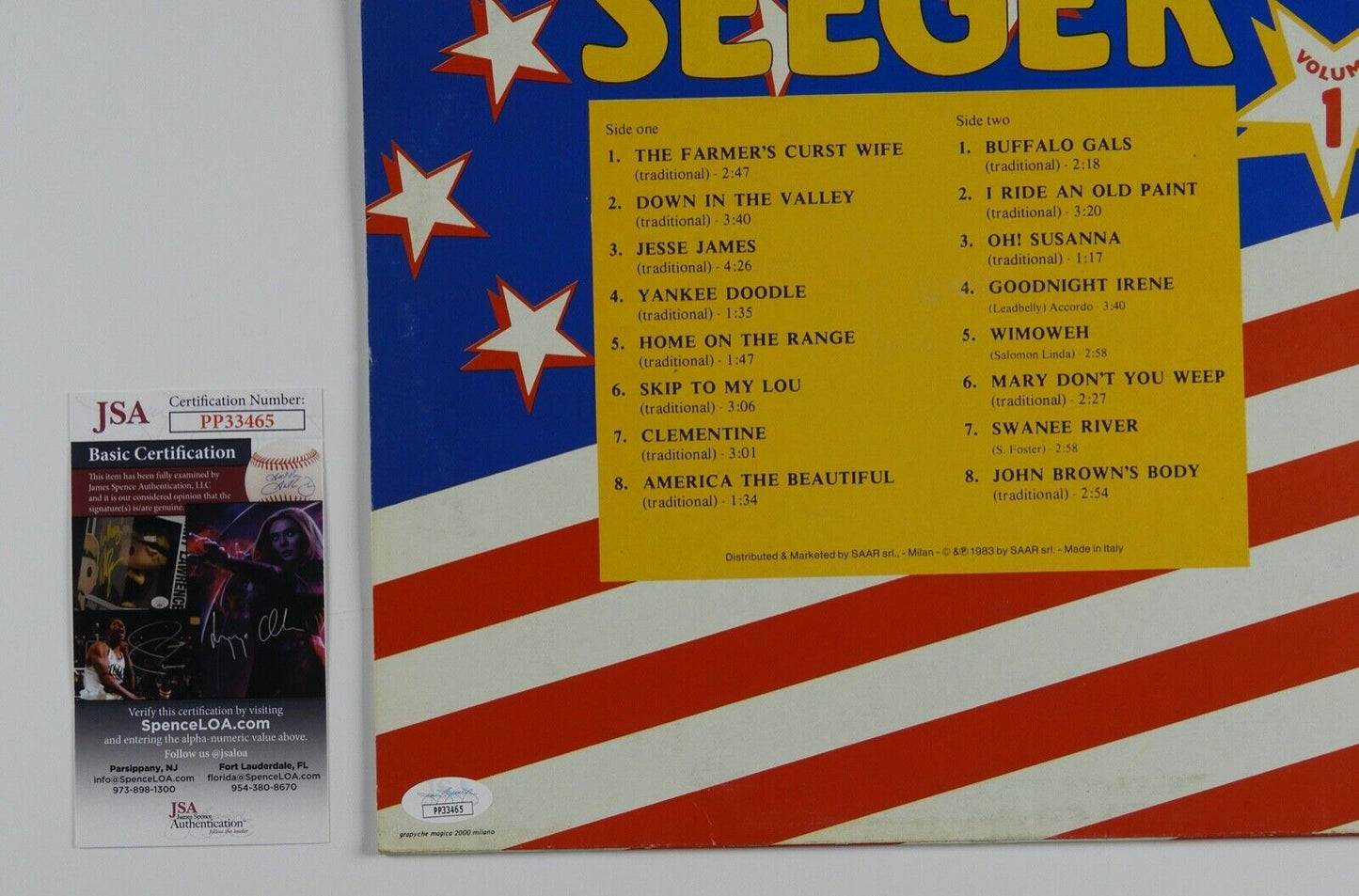 Pete Seeger JSA Signed Autograph Album Record Vinyl LP
