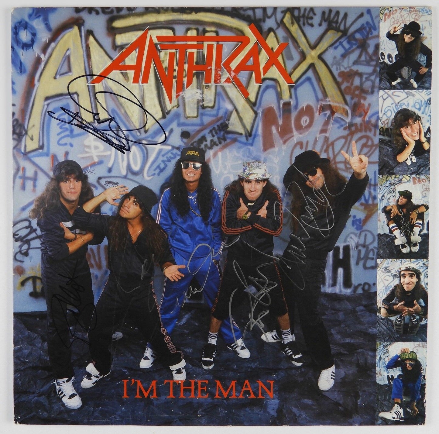 Anthrax Fully Signed Autograph Record Album JSA Vinyl I'm the Man Dan Spitz