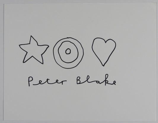 Peter Blake Signed JSA Autograph Sketch Beatles Cover Artist Sgt. Pepper's