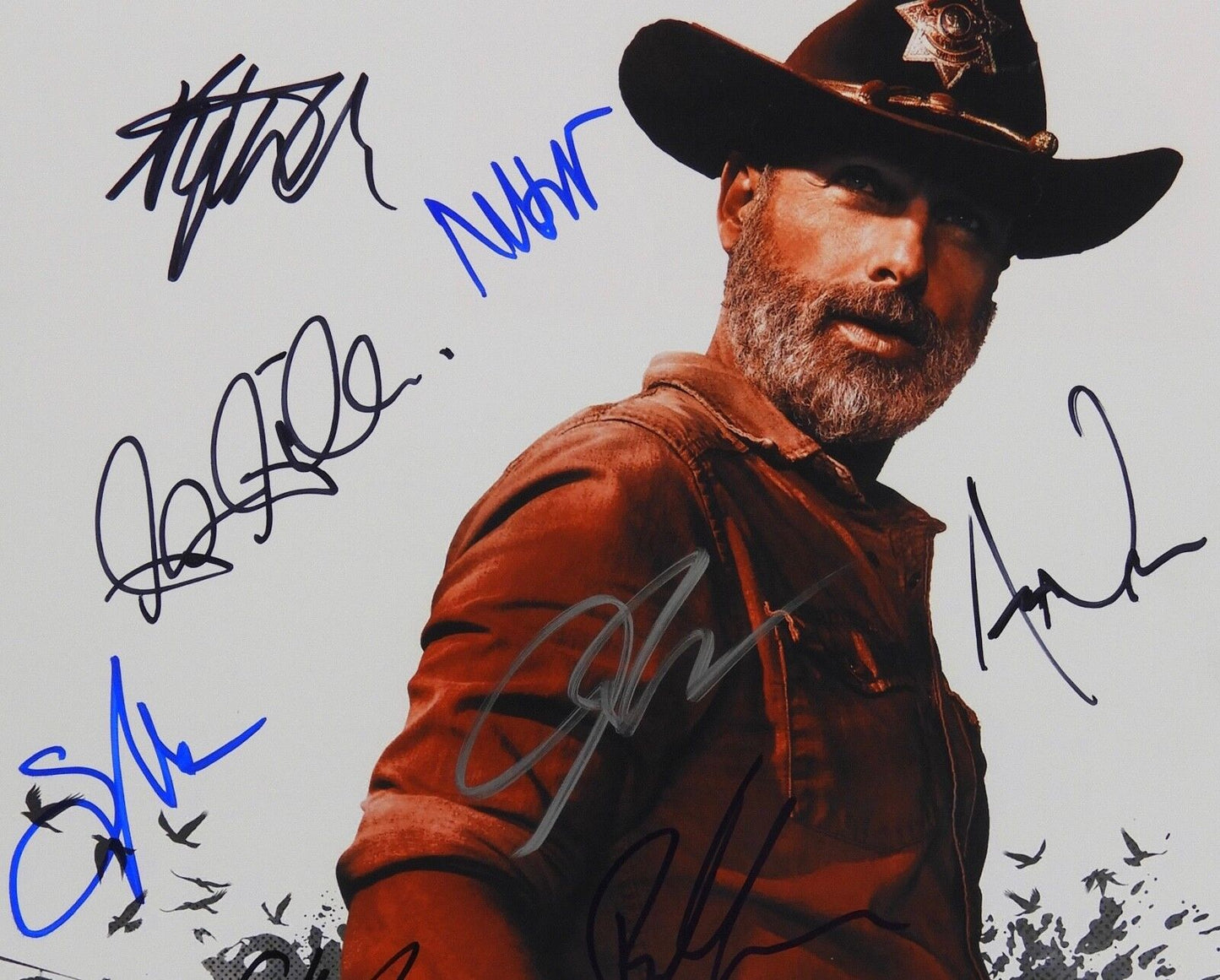 Walking Dead Cast Signed Autograph 11 x 14 photo Beckett signed by 9!