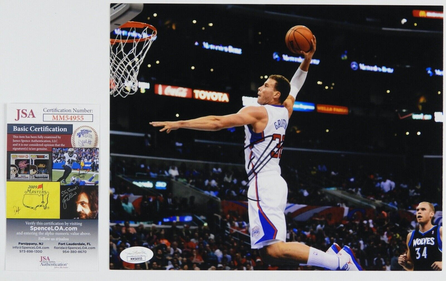 Blake Griffin JSA Autograph Signed 8 x 10 photo Detroit Pistons Basketball