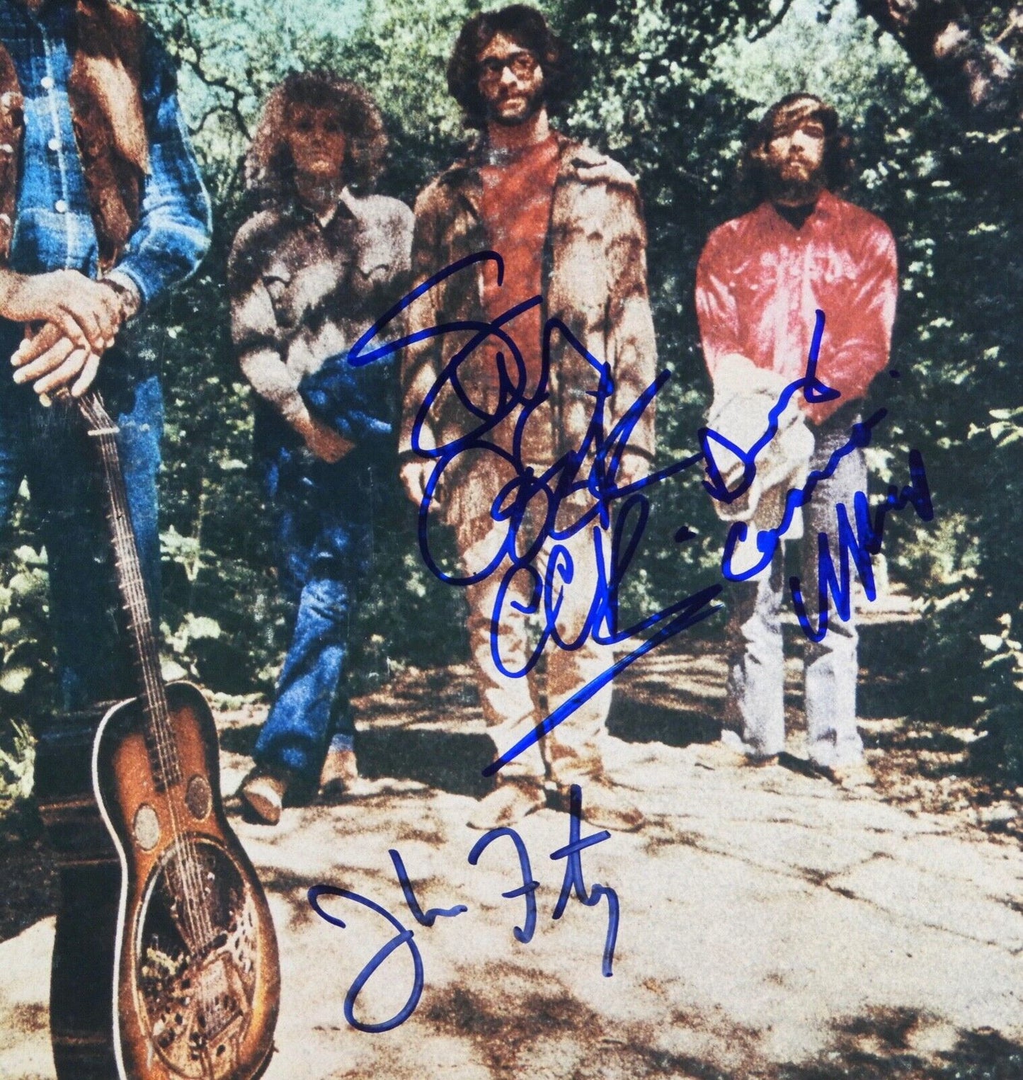 CCR John Fogerty Stu Cook Doug Band Signed Autograph JSA Album Vinyl Record