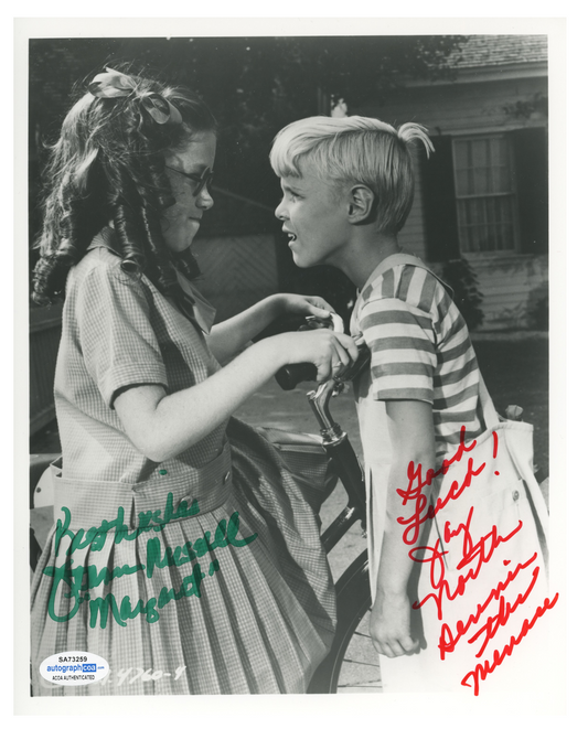 Jay North Dennis The Menace Jeanne Russell  ACOA Signed Autograph 8 x 10 Photo