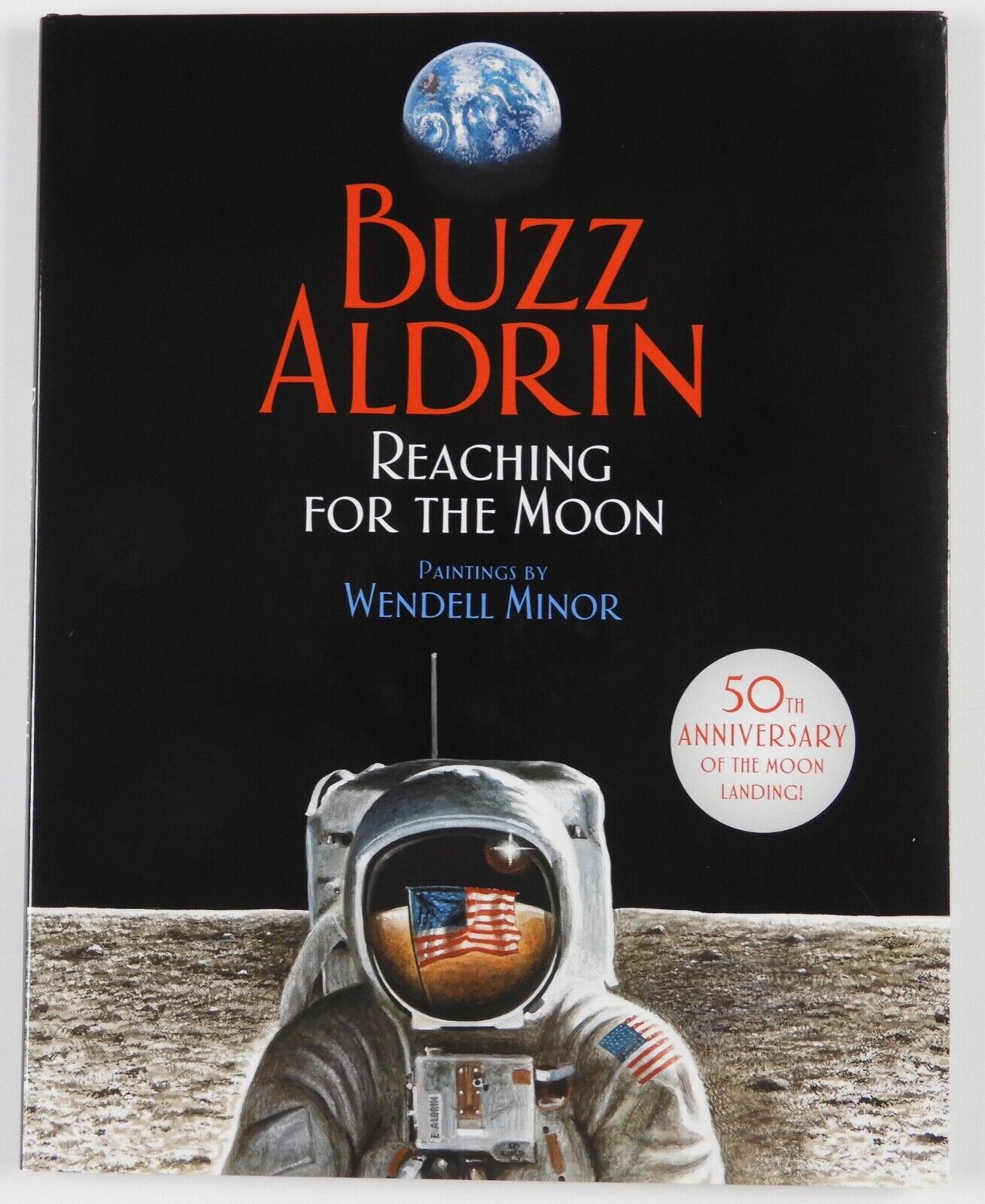 Buzz Aldrin Autograph Signed Book JSA Wendell Minor Reaching For The Moon