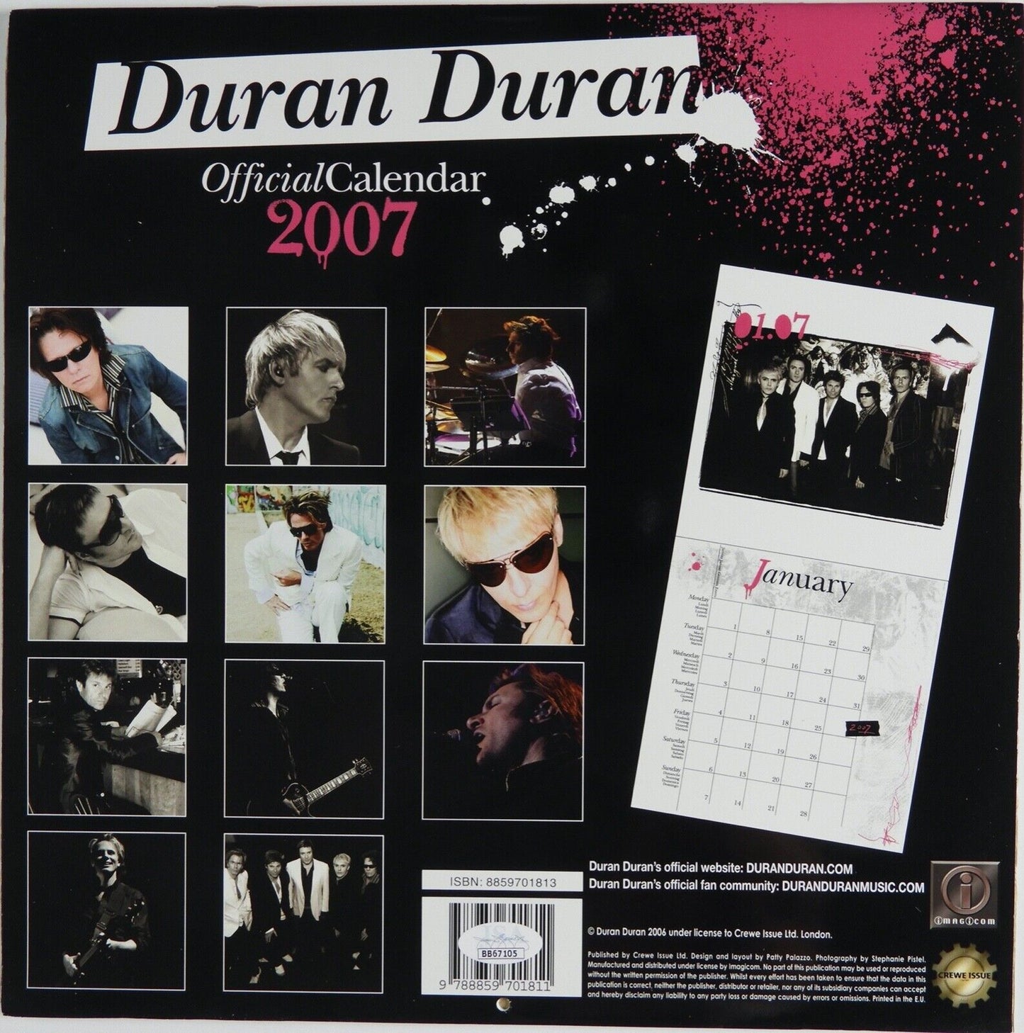 Duran Duran JSA Signed Autograph 2007 Calendar Roger Taylor Nick Rhodes John