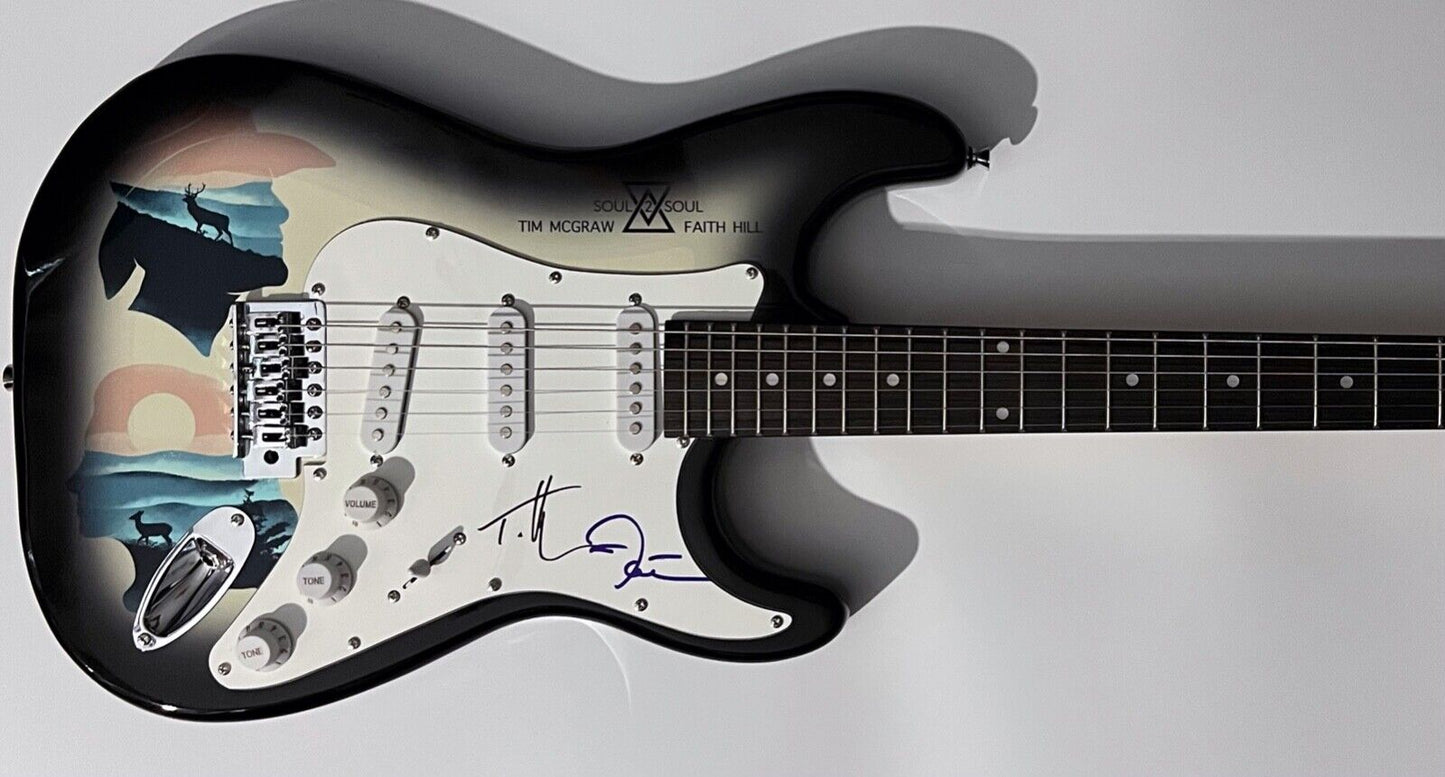 Tim McGraw Faith Hill signed guitar JSA Autograph Signed Stratocaster Guitar