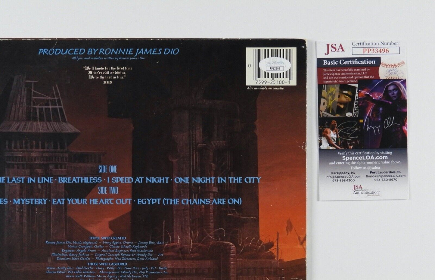Dio Vinny Appice Signed Autograph Record Album JSA Vinyl LP Last in Line