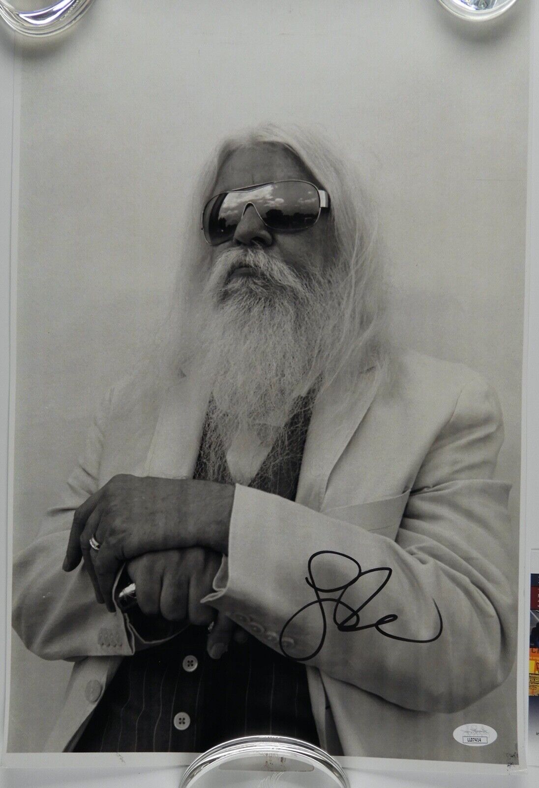 Leon Russell JSA Signed Autograph 12 x 18 poster card stock