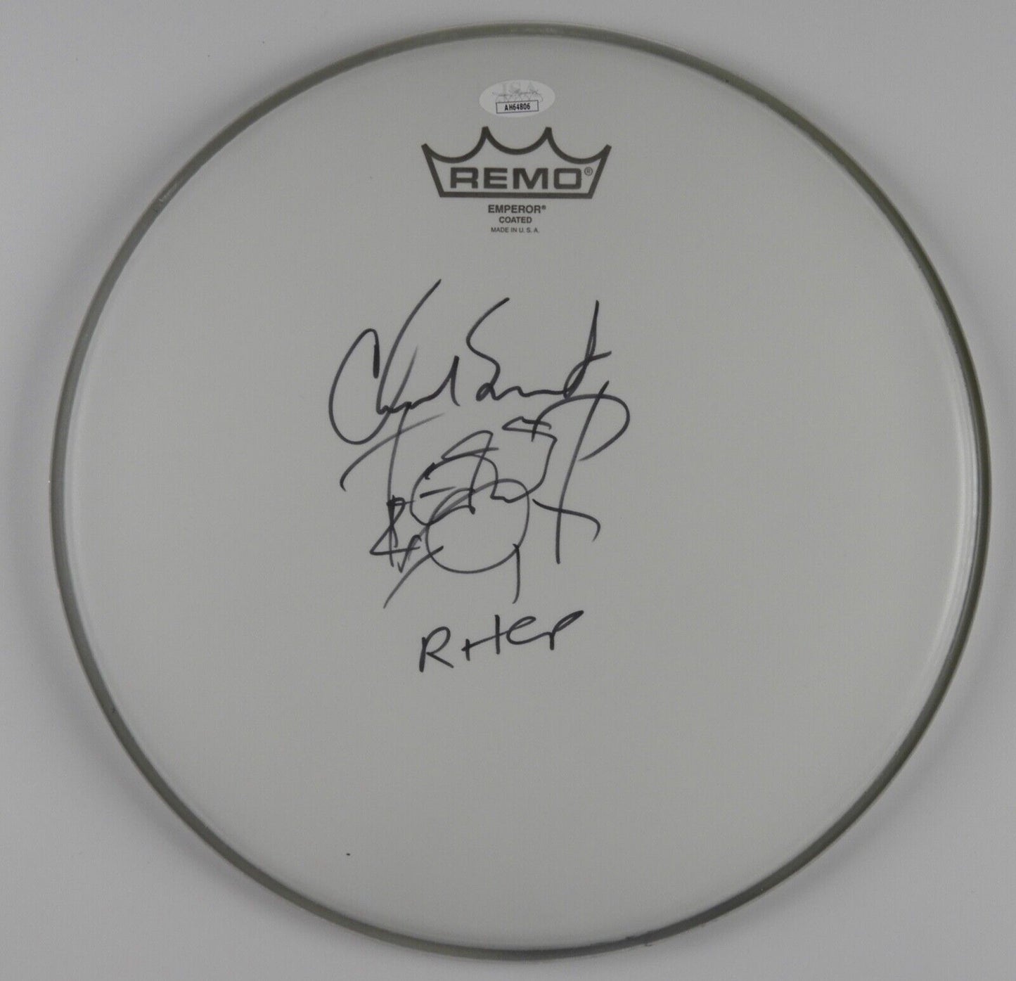 Chad Smith Red Hot Chili Peppers JSA Autograph Signed Drum Head 12" Drawing