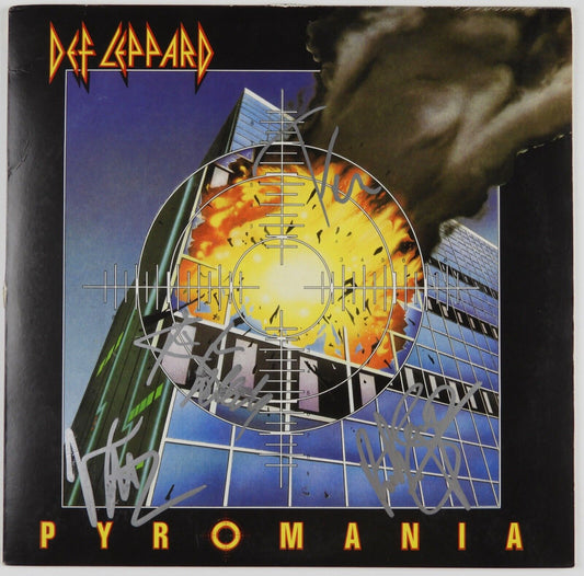 Def Leppard JSA Signed Autograph Album Record Vinyl Pyromania Joe Elliott Rick +