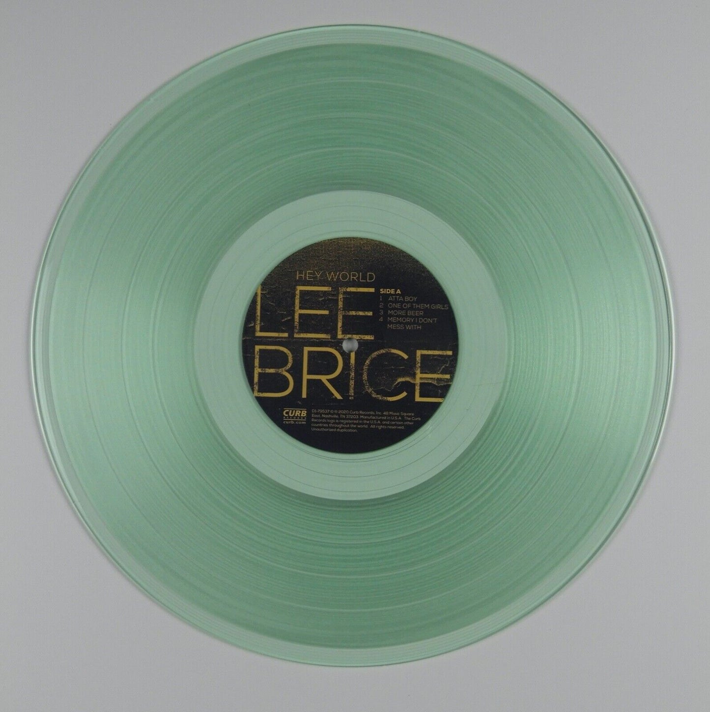 Lee Brice Signed JSA Signed Autograph Album Record LP Green Vinyl Hey World