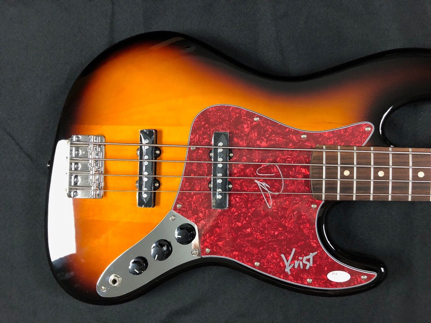 Nirvana Dave Grohl Krist Novoselic Fender Bass Guitar JSA Signed Autograph