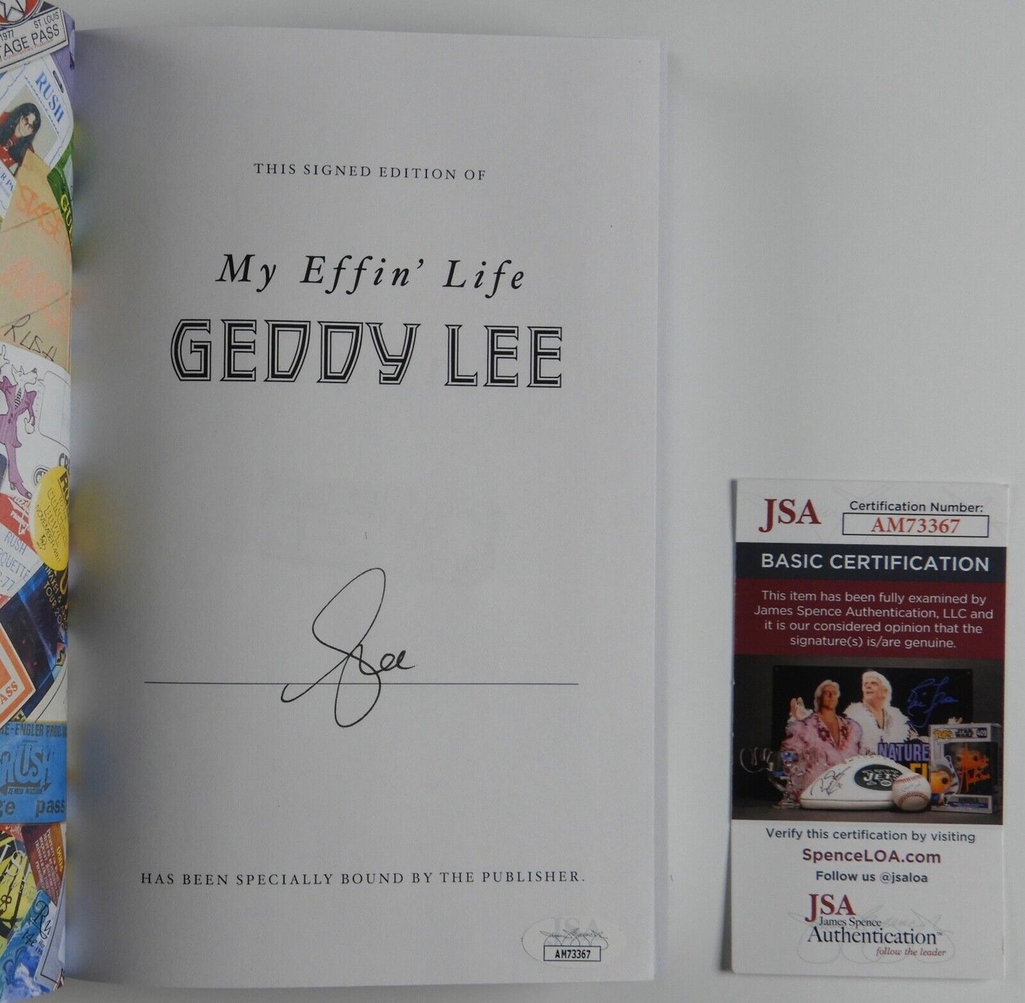 Geddy Lee Rush JSA Autograph Signed Book My Effin' Life