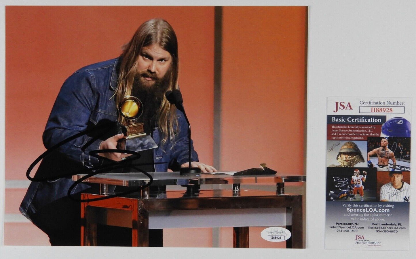 Chris Stapleton Signed Autograph JSA COA Photo 8 x 10