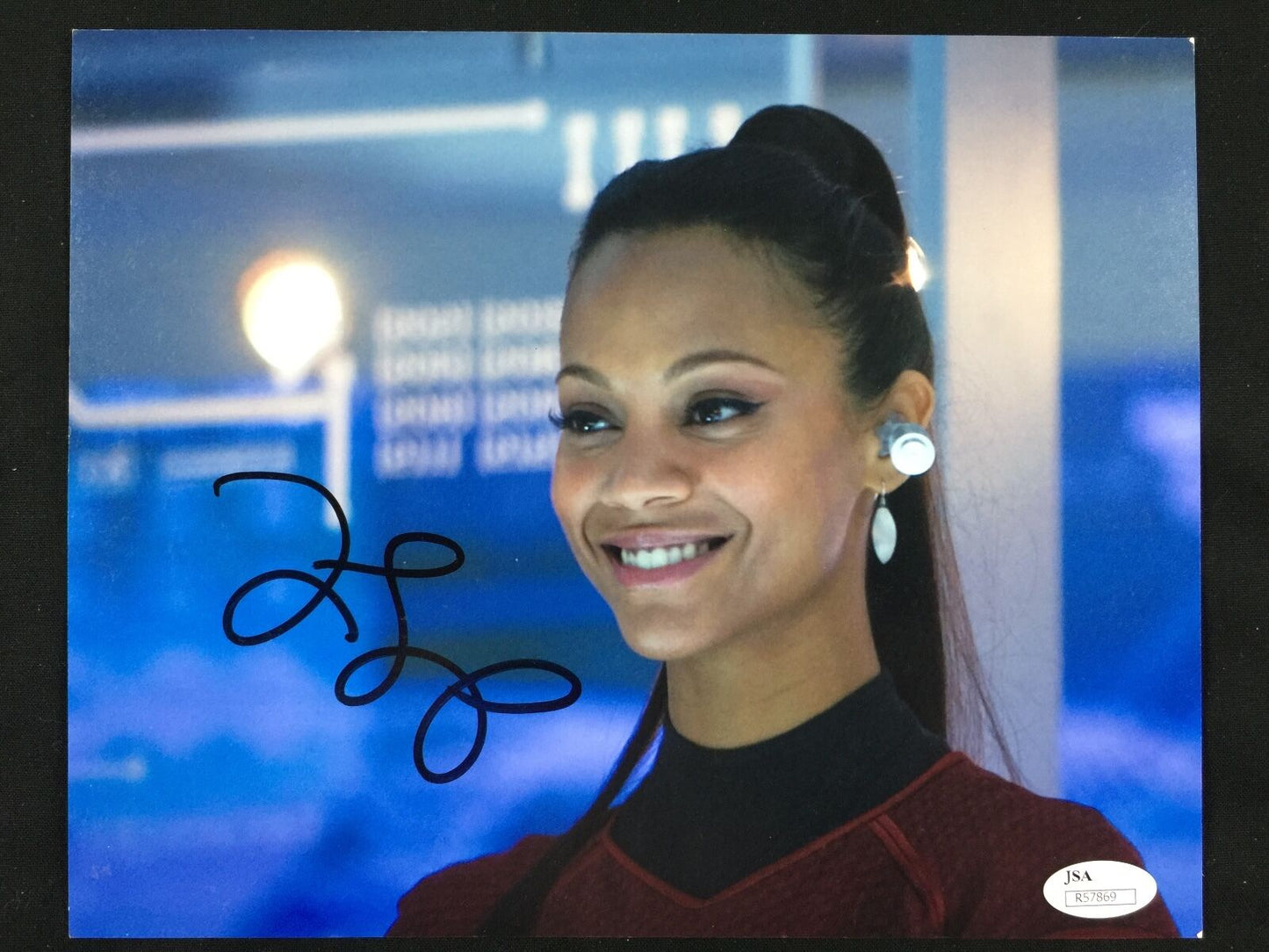 Zoe Saldna Signed Autogragh JSA COA 8 x 10 photo Star Trek Uhura