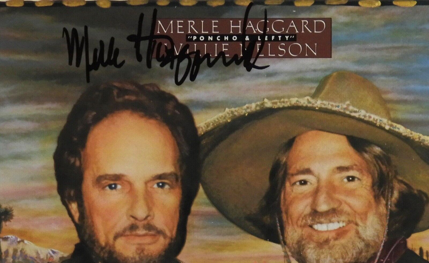 Merle Haggard JSA Signed Autograph Album Vinyl Record Poncho & Lefty