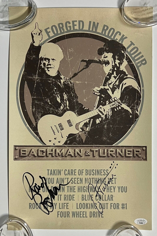 Bachman & Turner Poster JSA Signed Autograph 11 x 17