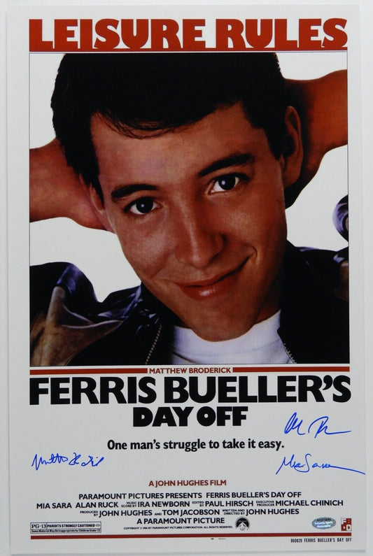 Ferris Bueller's Day Off Autograph Signed 11 X 17 Signed Photo Schwartz COA