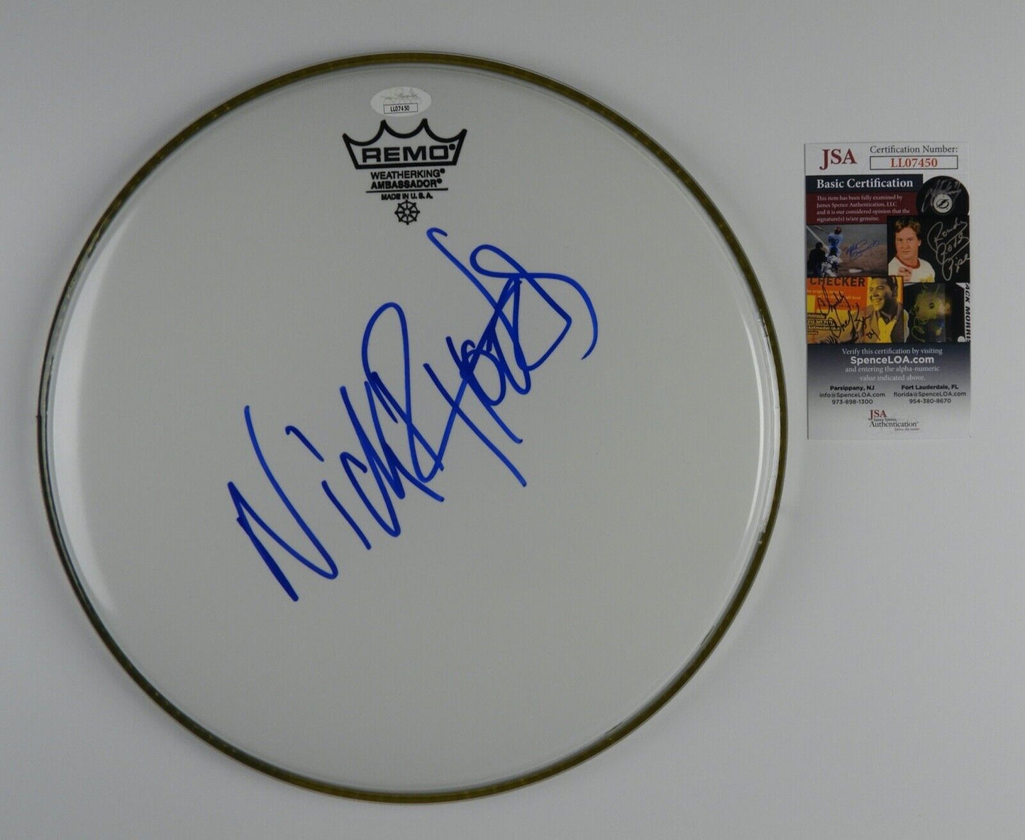 Nick Rhodes Duran Duran Autograph Signed Drum Head JSA COA 12"