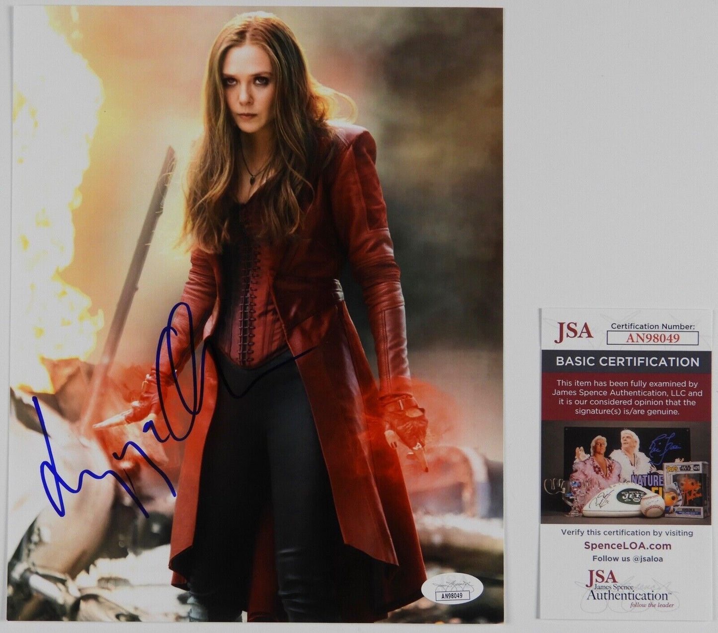 Elizabeth Olsen Autograph JSA Signed Photo Scarlet Witch Wanda Vision
