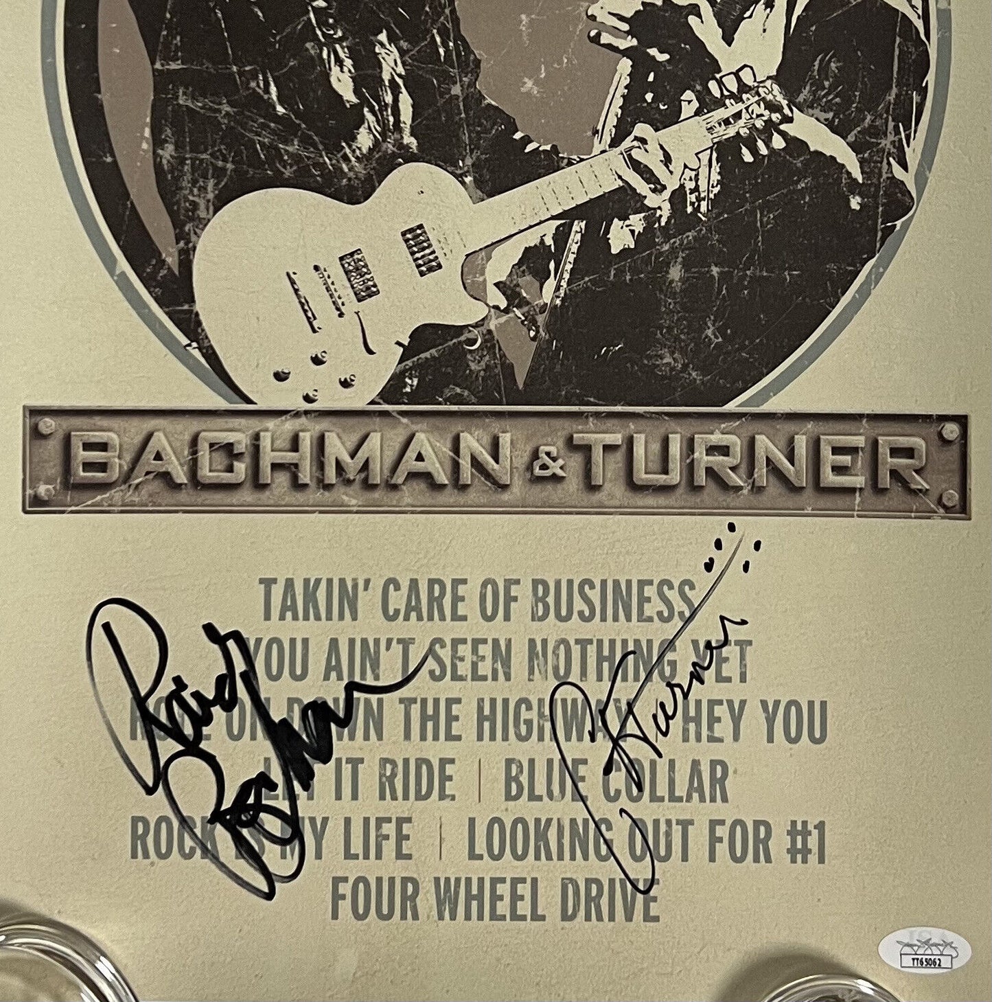 Bachman & Turner Poster JSA Signed Autograph 11 x 17