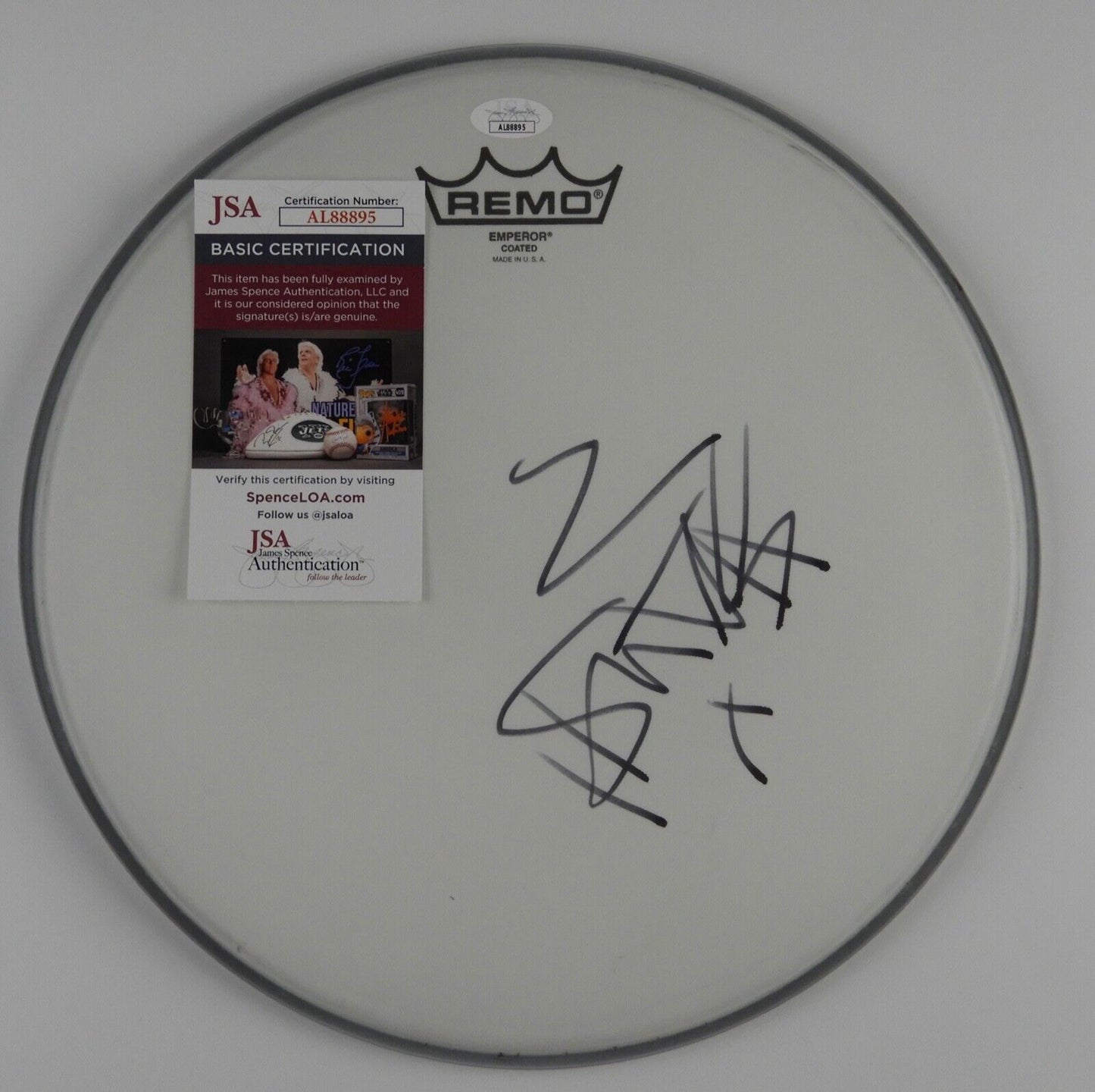 Travis Baker JSA Autograph Signed Drum Head  COA 12" Blink 182