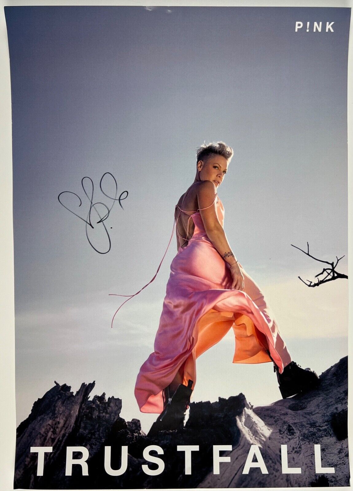 P!NK JSA Signed Autograph Poster 11 x 17 PINK