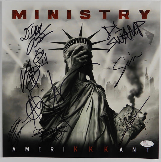 Ministry Autograph 12 x 12 photo JSA COA Al Jourgensen John Bechdel Amerikkkant