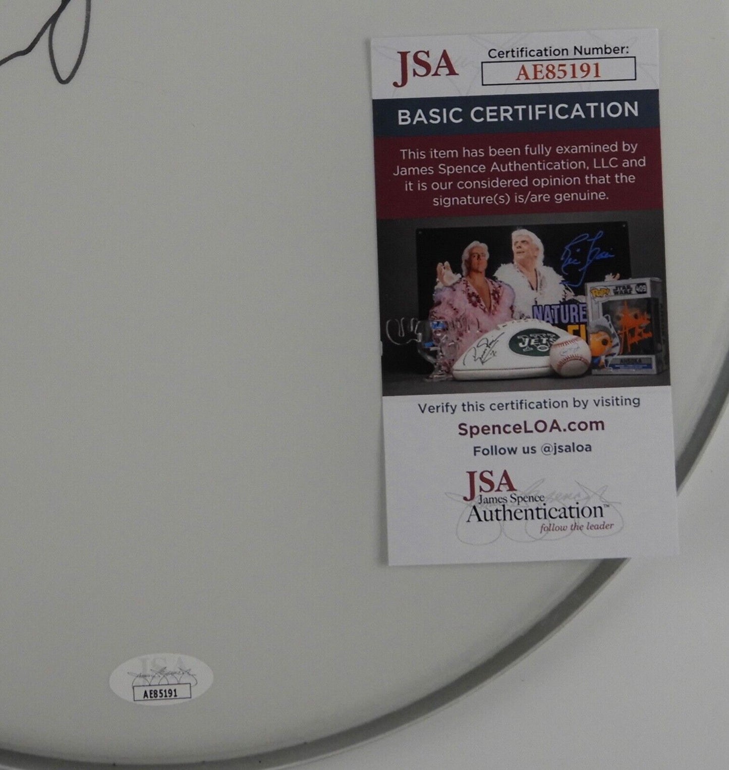 Chad Smith Red Hot Chili Peppers JSA Autograph Signed Drum Head 12"