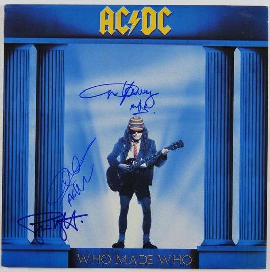 AC/DC JSA COA Signed Autograph Record Vinyl Album Angus Young + Who Made Who