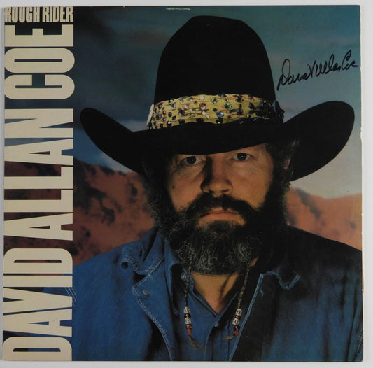 David Allan Coe JSA Signed Autograph Record Album Rough Rider