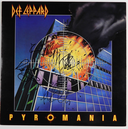 Def Leppard JSA Signed Autograph Album Record Vinyl Pyromania Joe Elliott Rick +