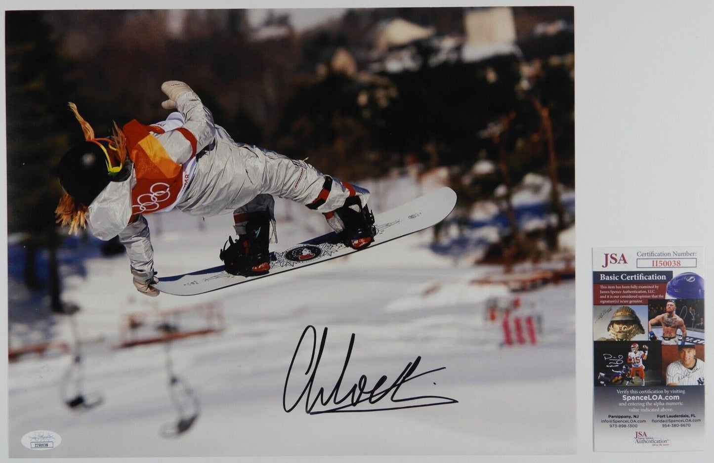 Chloe Kim Autograph JSA Photo 11 x 14 Olympic Snowboarder