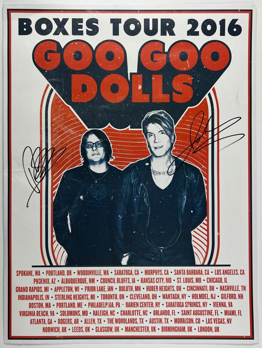 The Goo Goo Dolls JSA Signed Autograph Boxes Tour 2016 Lithograph Poster
