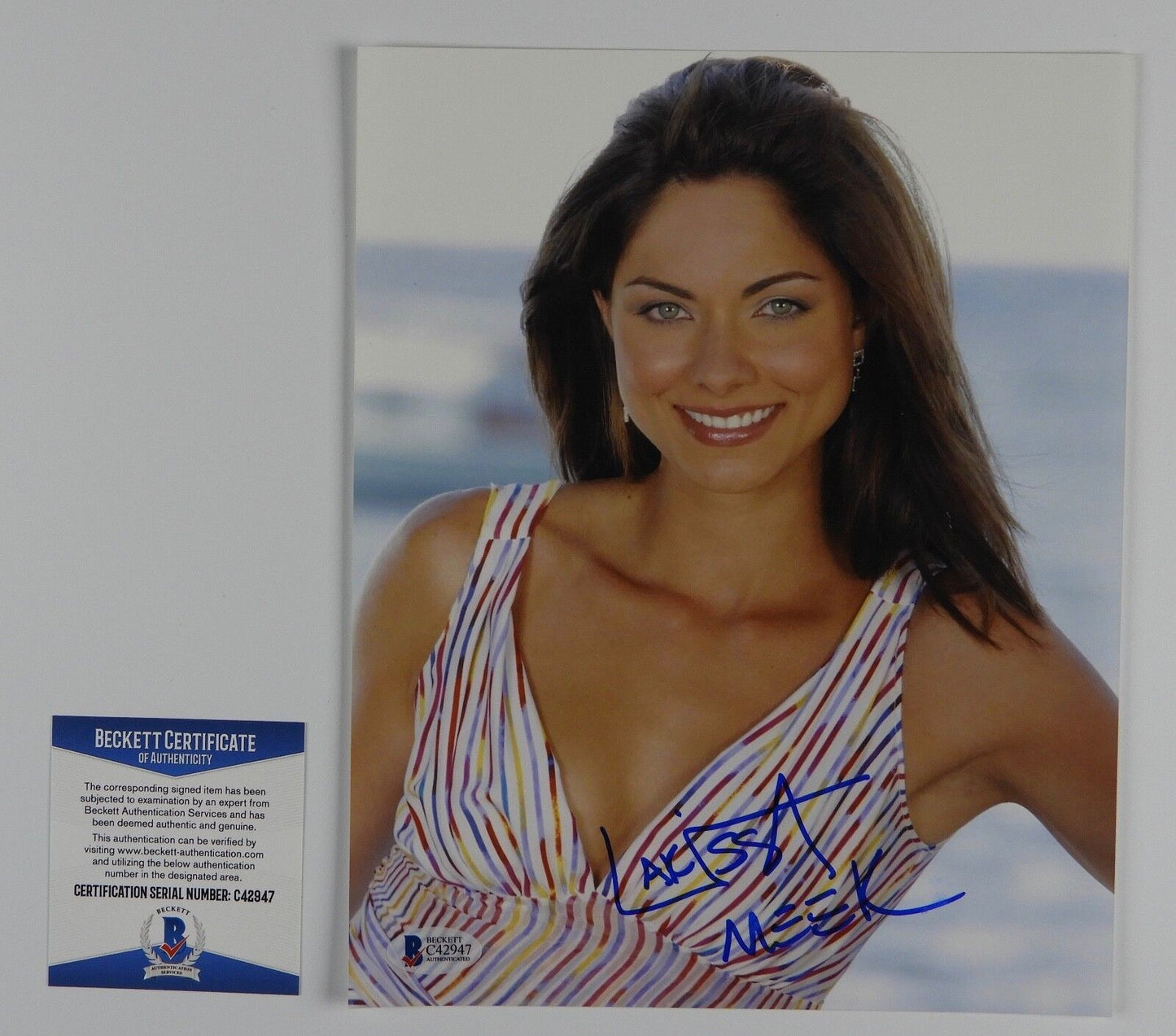 Larissa Meek signed autograph photo 8 x 10 BAS COA Beckett