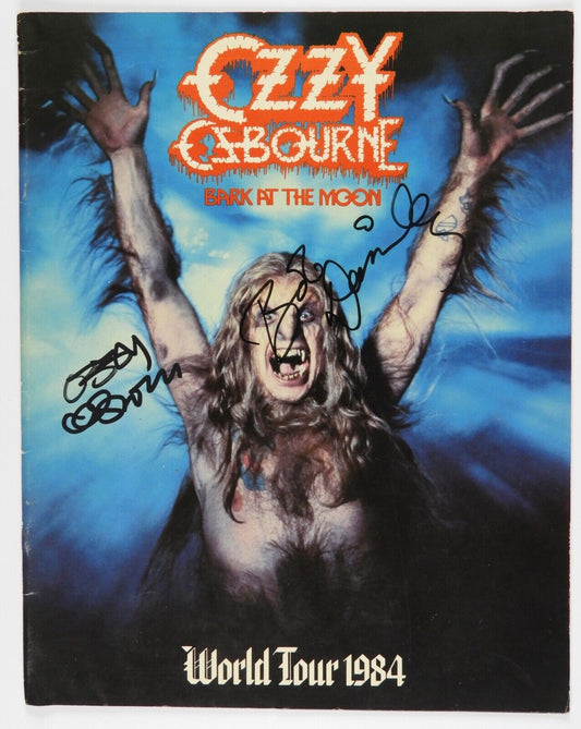 Ozzy Osbourne Autograph Signed Bob Daisley Bark At The Boom Tour Book program