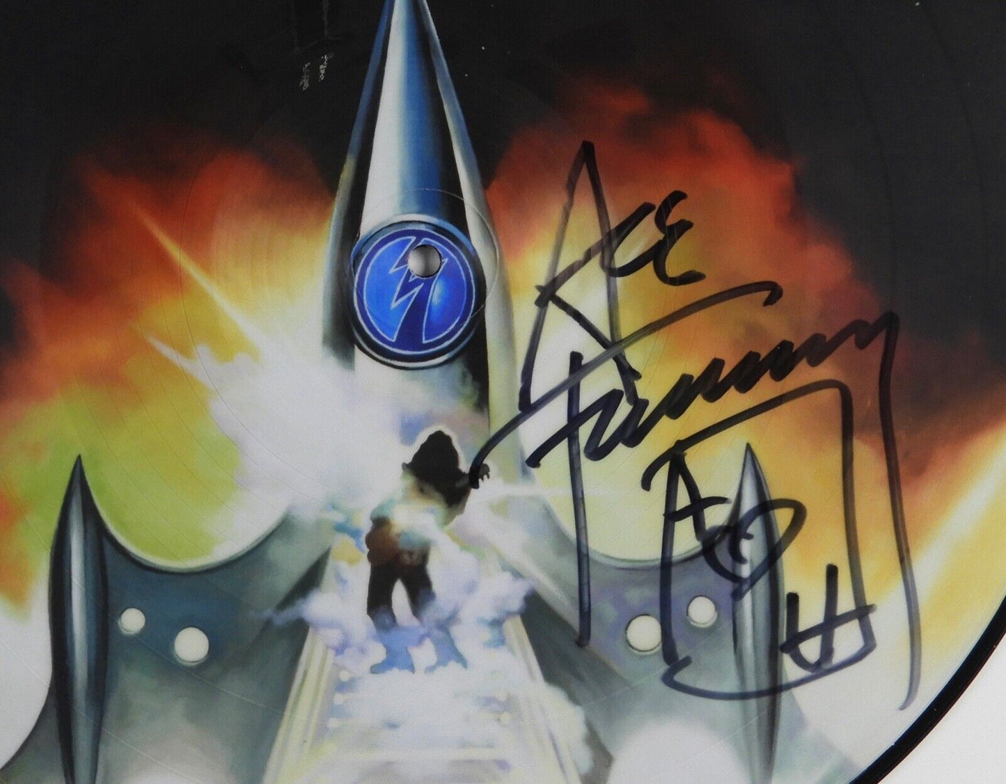 KISS Ace Frehley Autograph Signed Record Album Spaced Invaders Picture Disc