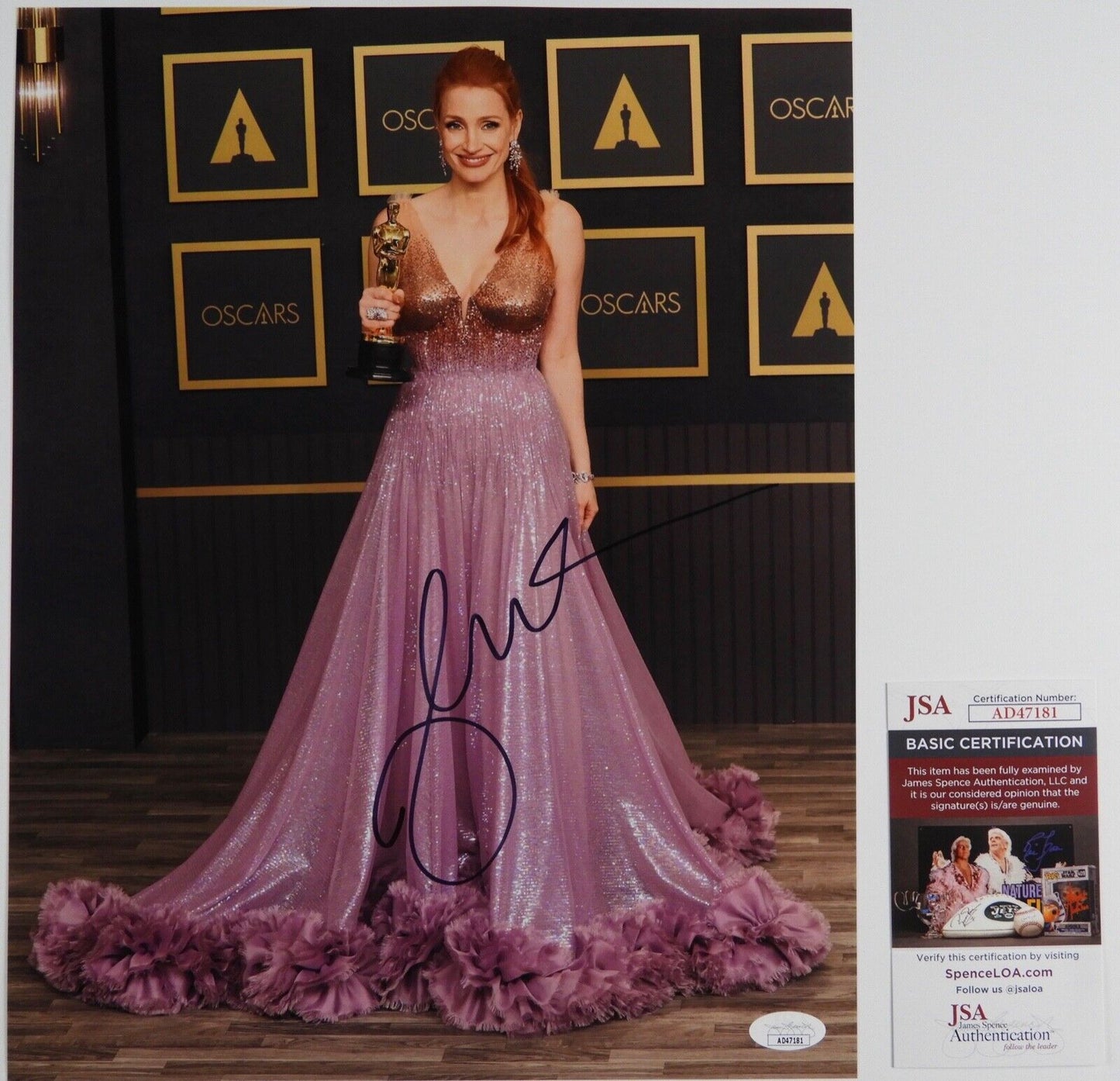 Jessica Chastain JSA Signed Autograph Photo 11 x 14