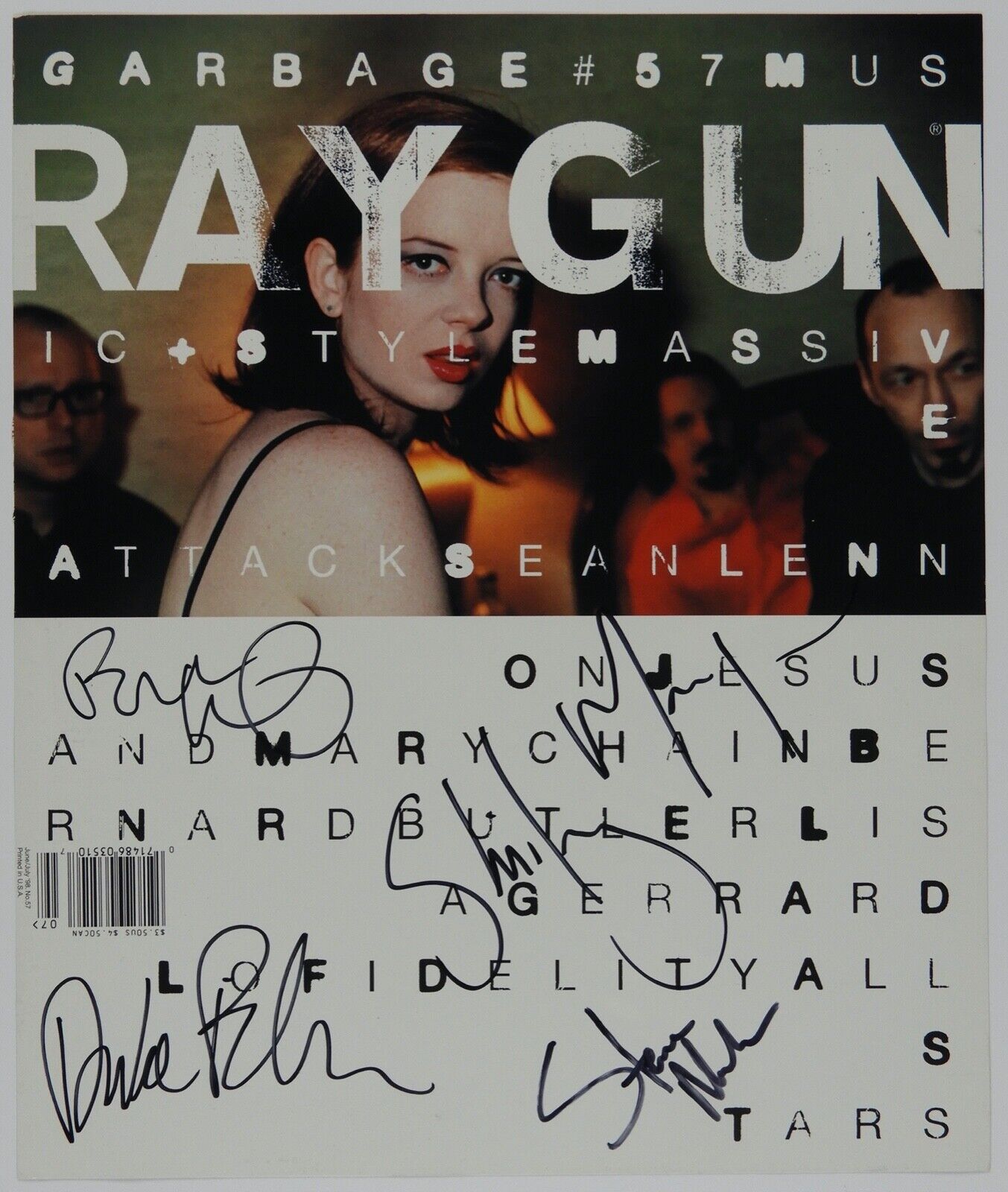 Garbage JSA Signed Autograph Magazine Cover Full Band 8 1/2 x 11