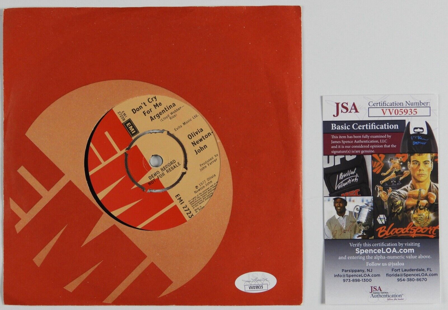 Olivia Newton-John JSA Autograph Signed 45 Record Please Mr. Please