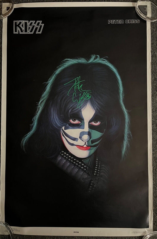 KISS Peter Criss Signed Autograph JSA Solo Aucoin Original Poster 1978