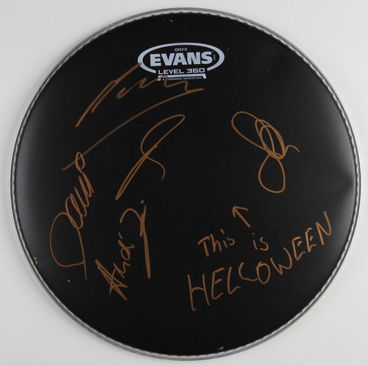 Helloween Autograph Signed Drum Head REAL COA 12" Fully Signed