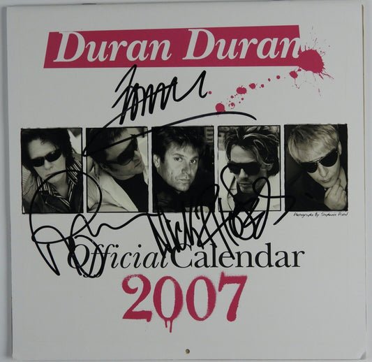 Duran Duran JSA Signed Autograph 2007 Calendar Roger Taylor Nick Rhodes John