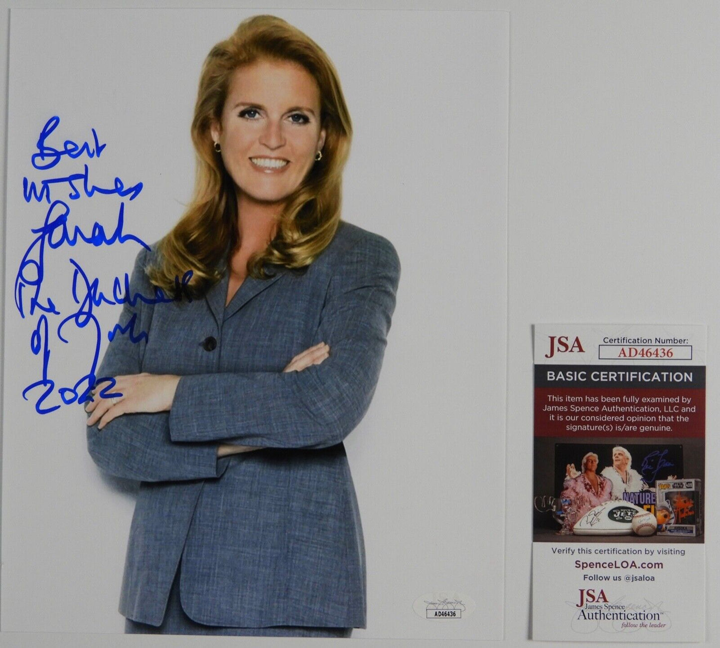 Sarah Ferguson Duchess of York JSA Signed Autograph Photo 8 x 10