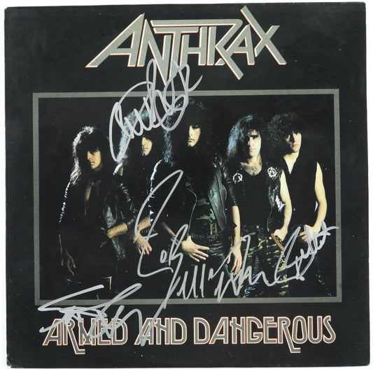 Anthrax JSA Signed Autograph Record Album JSA Vinyl Armed And Dangerous