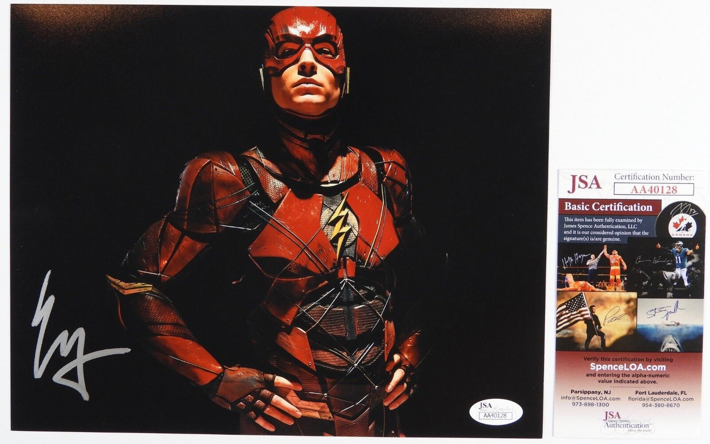 Eza Miller Flash Justice League  Autograph JSA 8 x10 Signed Photo